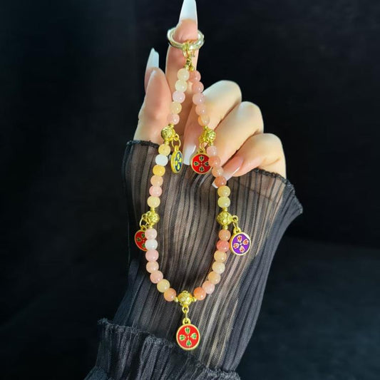 Five-Way Fortuna Mobile Phone Chain(Golden) - Lanyards & Wrist Straps by buy2fix | Online Shopping UK | buy2fix