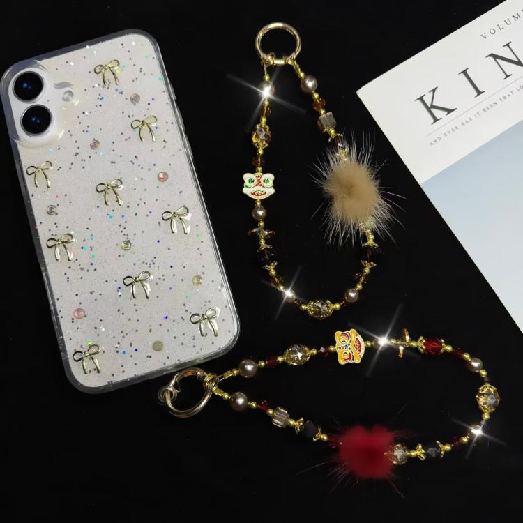 Lion Awakening Hairball Mobile Phone Chain(Red) - Lanyards & Wrist Straps by buy2fix | Online Shopping UK | buy2fix