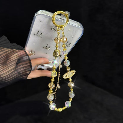 Cosmic Star Color Pearl Phone Chain(Argent) - Lanyards & Wrist Straps by buy2fix | Online Shopping UK | buy2fix