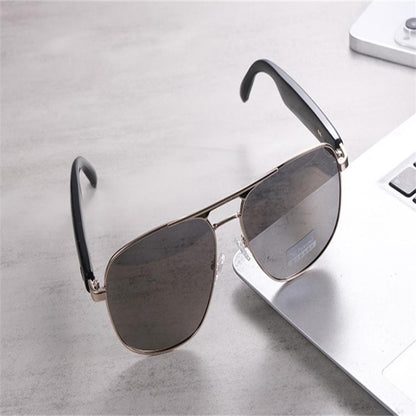 GS02 Smart Glasses, Support Voice Assistant / Bluetooth Call / Remote Control Photography(Silver) - Smart Glasses by buy2fix | Online Shopping UK | buy2fix