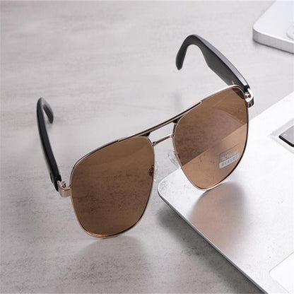 GS02 Smart Glasses, Support Voice Assistant / Bluetooth Call / Remote Control Photography(Brown) - Smart Glasses by buy2fix | Online Shopping UK | buy2fix