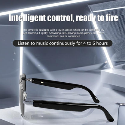 GS02 Smart Glasses, Support Voice Assistant / Bluetooth Call / Remote Control Photography(Silver) - Smart Glasses by buy2fix | Online Shopping UK | buy2fix