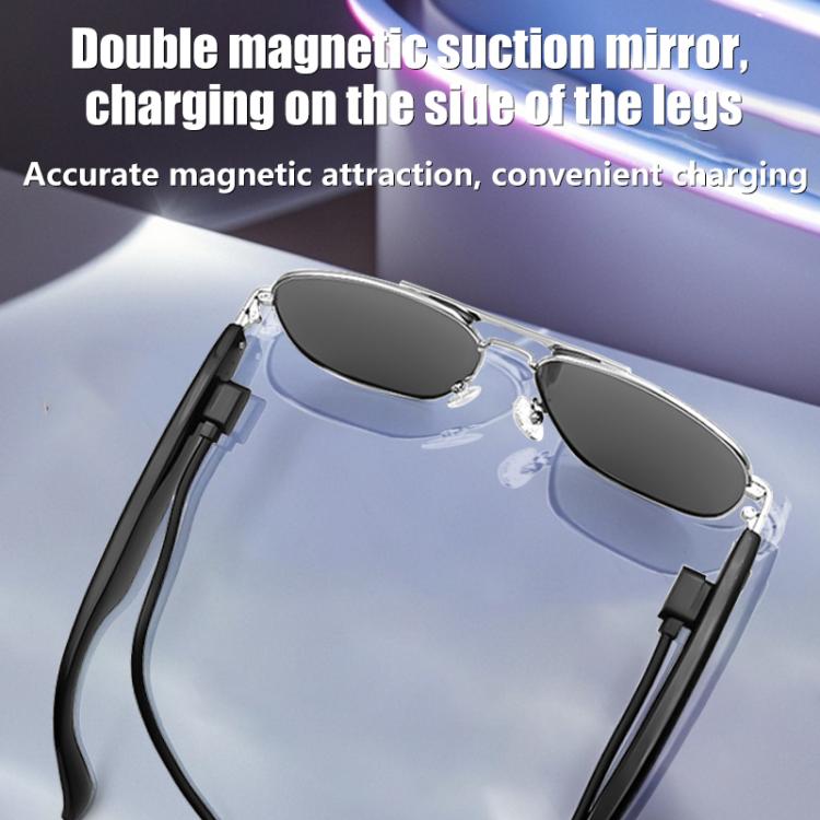 GS02 Smart Glasses, Support Voice Assistant / Bluetooth Call / Remote Control Photography(Silver) - Smart Glasses by buy2fix | Online Shopping UK | buy2fix