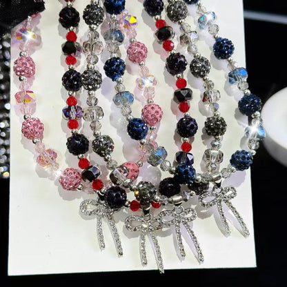 Colored Clay Bow Fashion Phone Chain(Argent) - Lanyards & Wrist Straps by buy2fix | Online Shopping UK | buy2fix