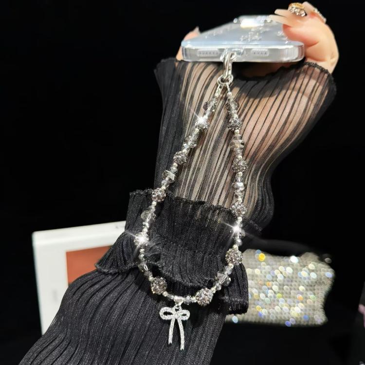 Colored Clay Bow Fashion Phone Chain(Amaranth) - Lanyards & Wrist Straps by buy2fix | Online Shopping UK | buy2fix