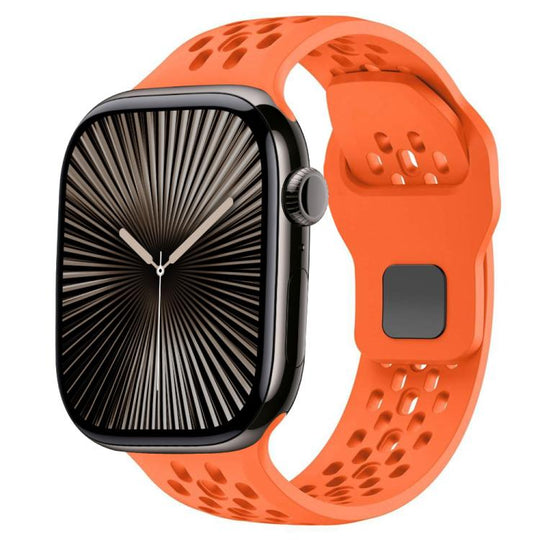 For Apple Watch 42mm / 41mm / 40mm / 38mm Mesh Reverse Buckle Silicone Watch Band(Orange)