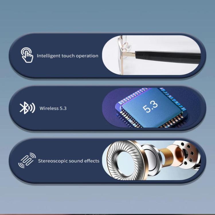 GS06 Smart Glasses, Support AI Smart Chip / Bluetooth Call / Outdoor Sports(Gold) - Smart Glasses by buy2fix | Online Shopping UK | buy2fix