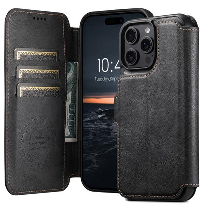 For iPhone 16 Pro Suteni Q05 2-in-1 Multi-function Detachable Wallet MagSafe Phone Case(Black) - iPhone 16 Pro Cases by Suteni | Online Shopping UK | buy2fix