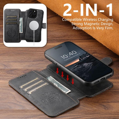 For iPhone 15 Plus Suteni Q05 2-in-1 Multi-function Detachable Wallet MagSafe Phone Case(Black) - iPhone 15 Plus Cases by Suteni | Online Shopping UK | buy2fix
