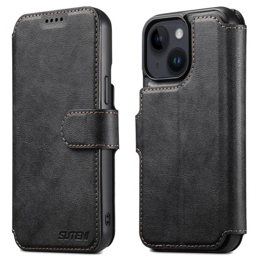 For iPhone 15 Suteni Q05 2-in-1 Multi-function Detachable Wallet MagSafe Phone Case(Black) - iPhone 15 Cases by Suteni | Online Shopping UK | buy2fix