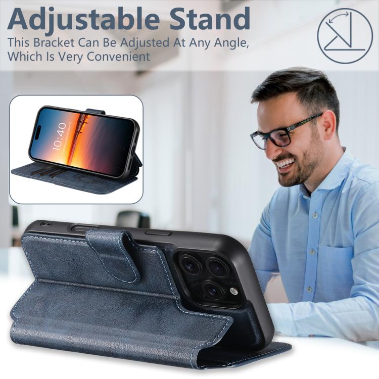 For iPhone 12 Suteni Q05 2-in-1 Multi-function Detachable Wallet MagSafe Phone Case(Blue) - iPhone 12 / 12 Pro Cases by Suteni | Online Shopping UK | buy2fix