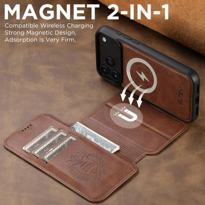 For iPhone 17 Pro Max Suteni Q05 2-in-1 Multi-function Detachable Wallet MagSafe Phone Case(Brown) - iPhone 17 Pro Max Cases by Suteni | Online Shopping UK | buy2fix