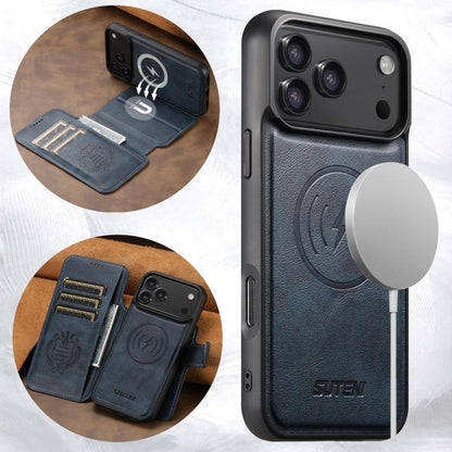 For iPhone 17 Pro Max Suteni Q05 2-in-1 Multi-function Detachable Wallet MagSafe Phone Case(Blue) - iPhone 17 Pro Max Cases by Suteni | Online Shopping UK | buy2fix