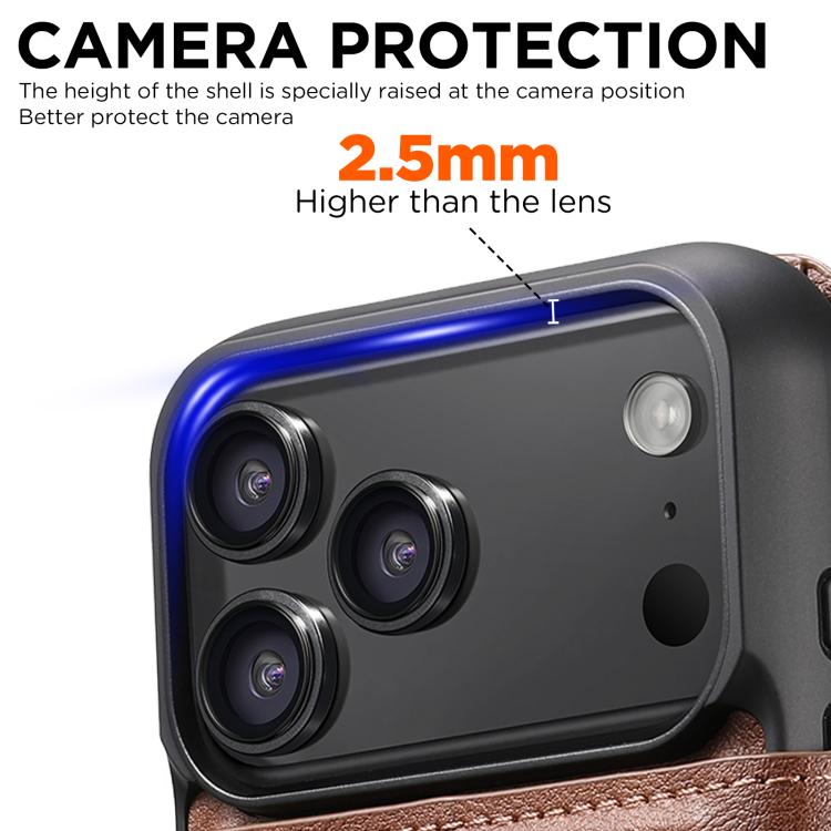 For iPhone 17 Pro Suteni Q05 2-in-1 Multi-function Detachable Wallet MagSafe Phone Case(Brown) - iPhone 17 Pro Cases by Suteni | Online Shopping UK | buy2fix