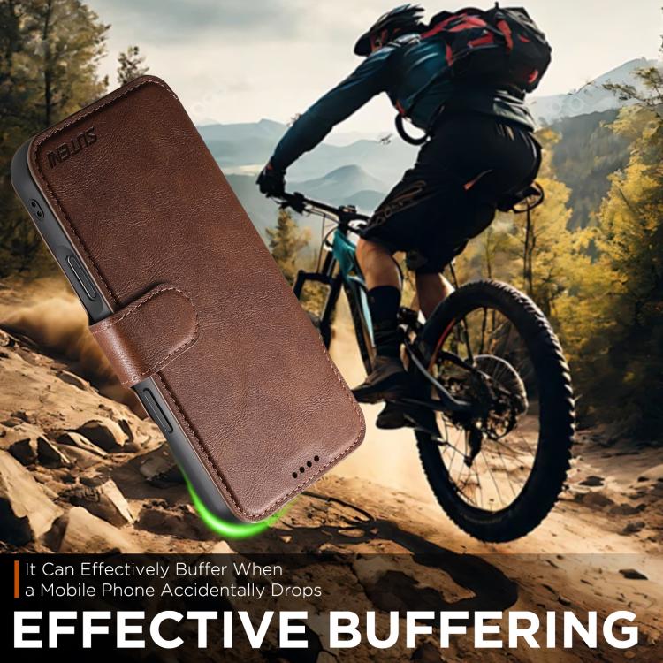 For iPhone 17 Pro Suteni Q05 2-in-1 Multi-function Detachable Wallet MagSafe Phone Case(Brown) - iPhone 17 Pro Cases by Suteni | Online Shopping UK | buy2fix