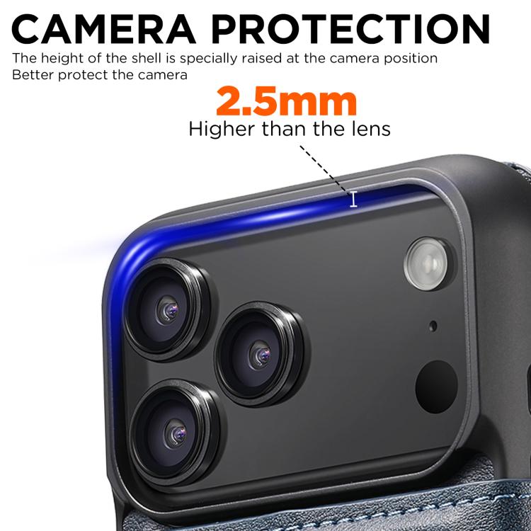 For iPhone 17 Pro Suteni Q05 2-in-1 Multi-function Detachable Wallet MagSafe Phone Case(Blue) - iPhone 17 Pro Cases by Suteni | Online Shopping UK | buy2fix