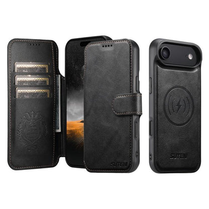 For iPhone Air Suteni Q05 2-in-1 Multi-function Detachable Wallet MagSafe Phone Case(Black) - iPhone Air Cases by Suteni | Online Shopping UK | buy2fix