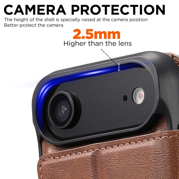 For iPhone 17 Air Suteni Q05 2-in-1 Multi-function Detachable Wallet MagSafe Phone Case(Brown) - iPhone 17 Air Cases by Suteni | Online Shopping UK | buy2fix