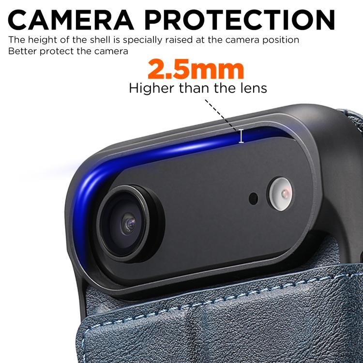 For iPhone 17 Air Suteni Q05 2-in-1 Multi-function Detachable Wallet MagSafe Phone Case(Blue) - iPhone 17 Air Cases by Suteni | Online Shopping UK | buy2fix