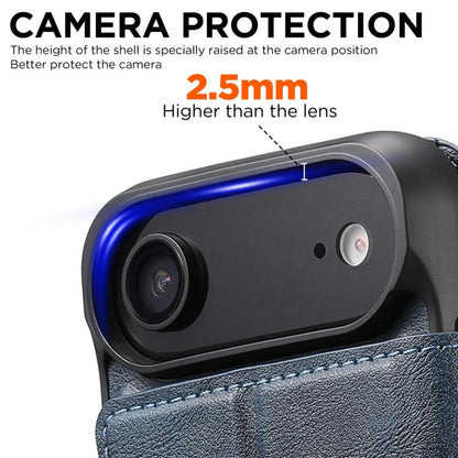 For iPhone 17 Air Suteni Q05 2-in-1 Multi-function Detachable Wallet MagSafe Phone Case(Blue) - iPhone 17 Air Cases by Suteni | Online Shopping UK | buy2fix