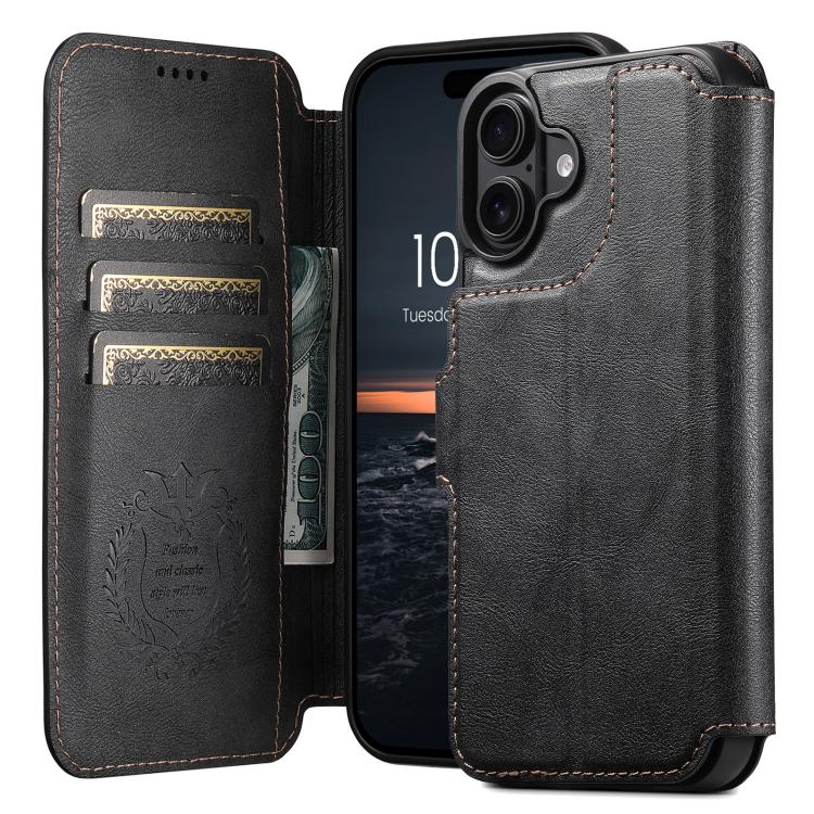 For iPhone 17 Suteni Q05 2-in-1 Multi-function Detachable Wallet MagSafe Phone Case(Black) - iPhone 17 Cases by Suteni | Online Shopping UK | buy2fix