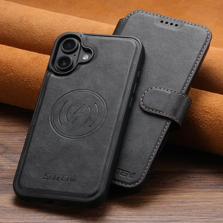 For iPhone 17 Suteni Q05 2-in-1 Multi-function Detachable Wallet MagSafe Phone Case(Black) - iPhone 17 Cases by Suteni | Online Shopping UK | buy2fix