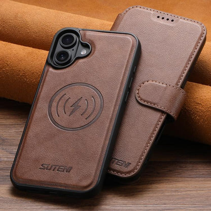 For iPhone 17 Suteni Q05 2-in-1 Multi-function Detachable Wallet MagSafe Phone Case(Brown) - iPhone 17 Cases by Suteni | Online Shopping UK | buy2fix