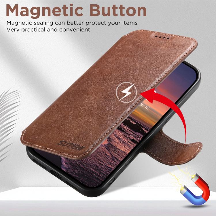 For iPhone 17 Suteni Q05 2-in-1 Multi-function Detachable Wallet MagSafe Phone Case(Brown) - iPhone 17 Cases by Suteni | Online Shopping UK | buy2fix