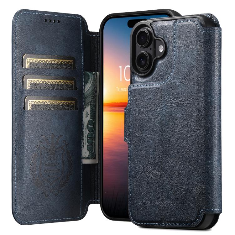 For iPhone 17 Suteni Q05 2-in-1 Multi-function Detachable Wallet MagSafe Phone Case(Blue) - iPhone 17 Cases by Suteni | Online Shopping UK | buy2fix