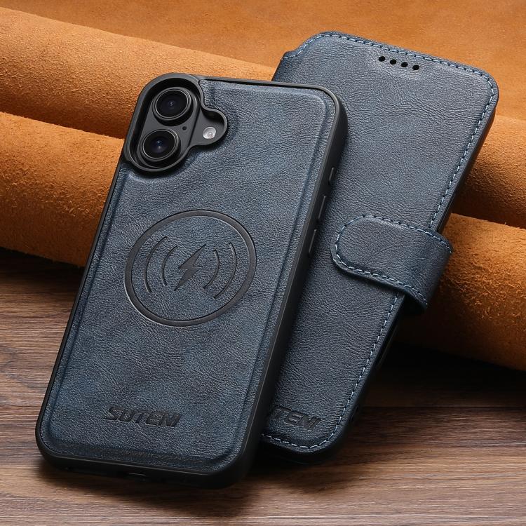 For iPhone 17 Suteni Q05 2-in-1 Multi-function Detachable Wallet MagSafe Phone Case(Blue) - iPhone 17 Cases by Suteni | Online Shopping UK | buy2fix