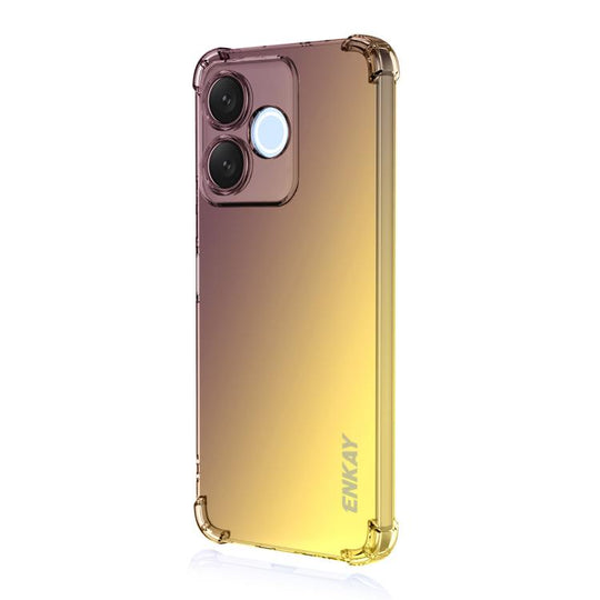 For Honor 600 Lite Global / 500 Smart ENKAY Hat-Prince Gradient Airbag TPU Phone Case(Purple Gold)