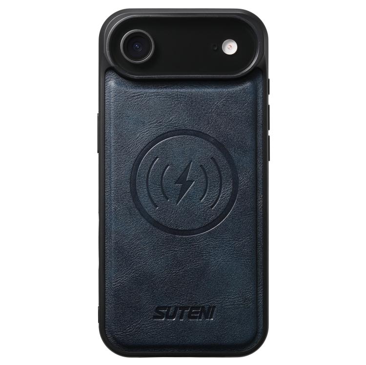 For iPhone 17 Air Suteni G5 Cowhide Leather MagSafe Magnetic Phone Case(Blue) - iPhone 17 Air Cases by Suteni | Online Shopping UK | buy2fix