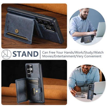 For Samsung Galaxy S23 Ultra 5G Suteni M4 Magnetic Card Bag MagSafe Leather Phone Case(Blue) - Galaxy S23 Ultra 5G Cases by Suteni | Online Shopping UK | buy2fix