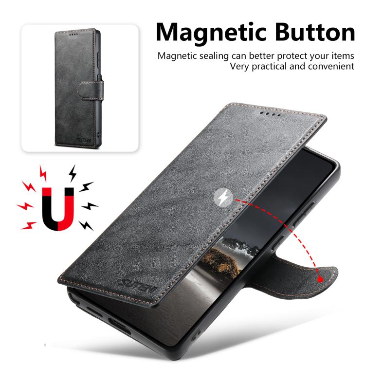 For Samsung Galaxy S25 Ultra 5G Suteni Q05 2-in-1 Multi-function Detachable Wallet MagSafe Phone Case(Black) - Galaxy S25 Ultra 5G Cases by Suteni | Online Shopping UK | buy2fix