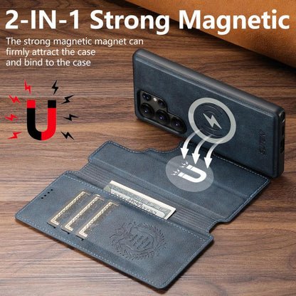 For Samsung Galaxy S25 Ultra 5G Suteni Q05 2-in-1 Multi-function Detachable Wallet MagSafe Phone Case(Blue) - Galaxy S25 Ultra 5G Cases by Suteni | Online Shopping UK | buy2fix