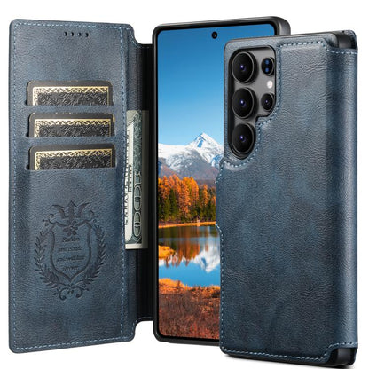 For Samsung Galaxy S23 Ultra 5G Suteni Q05 2-in-1 Multi-function Detachable Wallet MagSafe Phone Case(Blue) - Galaxy S23 Ultra 5G Cases by Suteni | Online Shopping UK | buy2fix