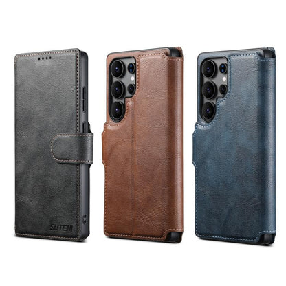 For Samsung Galaxy S25 Ultra 5G Suteni Q05 2-in-1 Multi-function Detachable Wallet MagSafe Phone Case(Brown) - Galaxy S25 Ultra 5G Cases by Suteni | Online Shopping UK | buy2fix