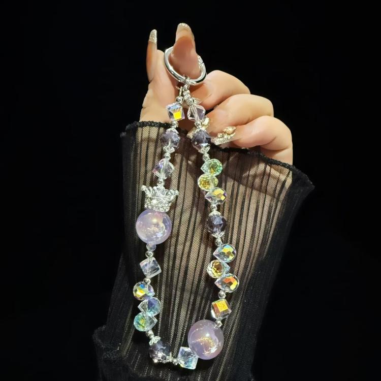 Crown Heidi Bead Phone Chain(Purple) - Lanyards & Wrist Straps by buy2fix | Online Shopping UK | buy2fix