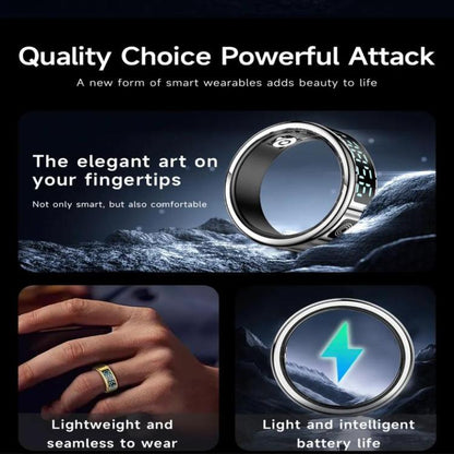 SR08 SIZE 12 Smart Ring, Support Hand Gestures Control / Health Monitoring / Multiple Sports Modes(Silver) - Smart Rings / Smart Telephones by buy2fix | Online Shopping UK | buy2fix