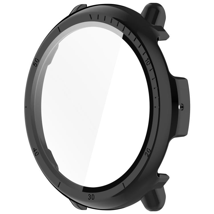 For Amazfit Active 2 A2437 Tempered Film Integrated PC Watch Protective Case(Black) - Watch Cases by buy2fix | Online Shopping UK | buy2fix