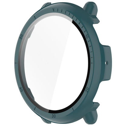 For Amazfit Active 2 A2437 Tempered Film Integrated PC Watch Protective Case(Pine Green) - Watch Cases by buy2fix | Online Shopping UK | buy2fix