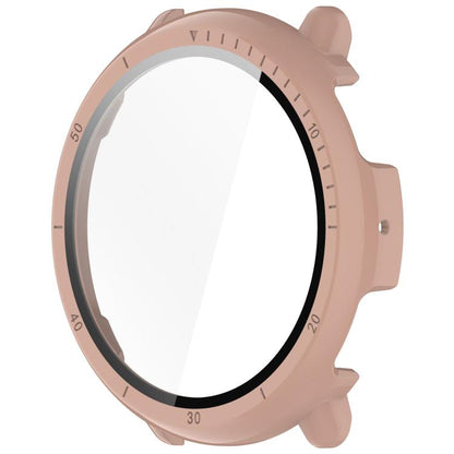 For Amazfit Active 2 A2437 Tempered Film Integrated PC Watch Protective Case(Cherry Pink) - Watch Cases by buy2fix | Online Shopping UK | buy2fix