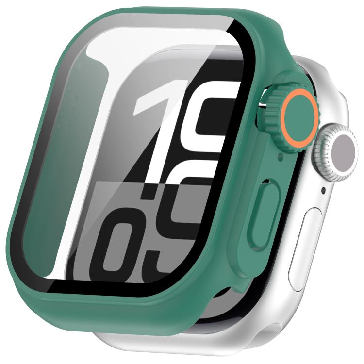 For Apple Watch Series 10 42mm Change to Ultra 49mm Tempered Film Integrated PC Button Watch Case(Green) - Watch Cases by buy2fix | Online Shopping UK | buy2fix