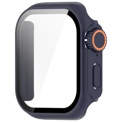 For Apple Watch Series 10 42mm Change to Ultra 49mm Tempered Film Integrated PC Button Watch Case(Midnight Blue) - Watch Cases by buy2fix | Online Shopping UK | buy2fix