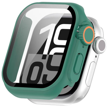 For Apple Watch Series 10 46mm Change to Ultra 49mm Tempered Film Integrated PC Button Watch Case(Green) - Watch Cases by buy2fix | Online Shopping UK | buy2fix
