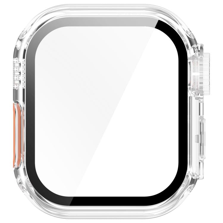 For Apple Watch Series 11 / 10 46mm Change to Ultra 49mm Tempered Film Integrated PC Button Watch Case(Transparent Color) - Watch Cases by buy2fix | Online Shopping UK | buy2fix