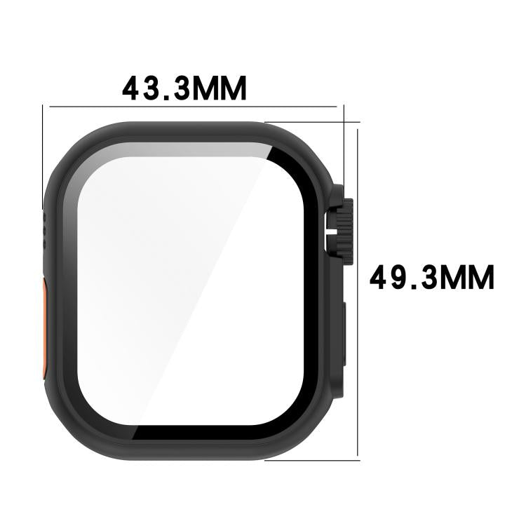For Apple Watch Series 11 / 10 46mm Change to Ultra 49mm Tempered Film Integrated PC Button Watch Case(Transparent Color) - Watch Cases by buy2fix | Online Shopping UK | buy2fix