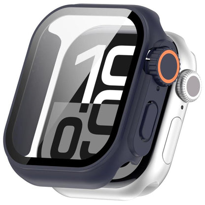 For Apple Watch Series 10 46mm Change to Ultra 49mm Tempered Film Integrated PC Button Watch Case(Midnight Blue) - Watch Cases by buy2fix | Online Shopping UK | buy2fix