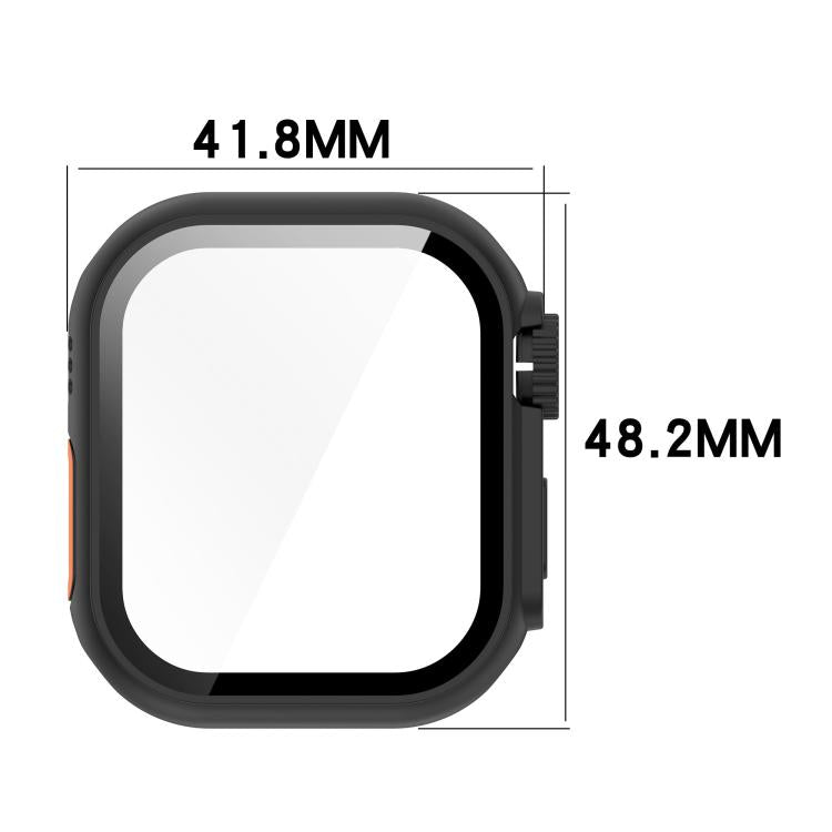 For Apple Watch Series 9/8/7 45mm Change to Ultra 49mm Tempered Film Integrated PC Button Watch Case(Midnight Blue) - Watch Cases by buy2fix | Online Shopping UK | buy2fix