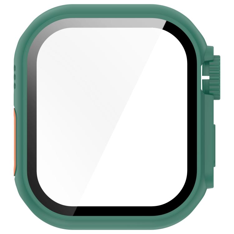 For Apple Watch Series 6/5/4/SE/SE2 44mm Change to Ultra 49mm Tempered Film Integrated PC Button Watch Case(Green) - Watch Cases by buy2fix | Online Shopping UK | buy2fix